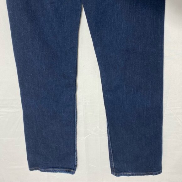 Wrangler Q Baby Dark Wash Mid Rise Elastic Waistband Straight Leg Jeans 4 - Picture 9 of 15